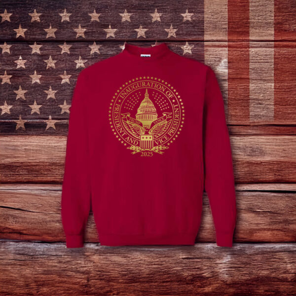 2025 Trump Inaugural Seal Cardinal Crewneck Fleece Sweatshirt