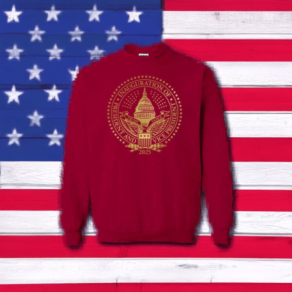 2025 Trump Inaugural Seal Cardinal Crewneck Fleece Sweatshirt