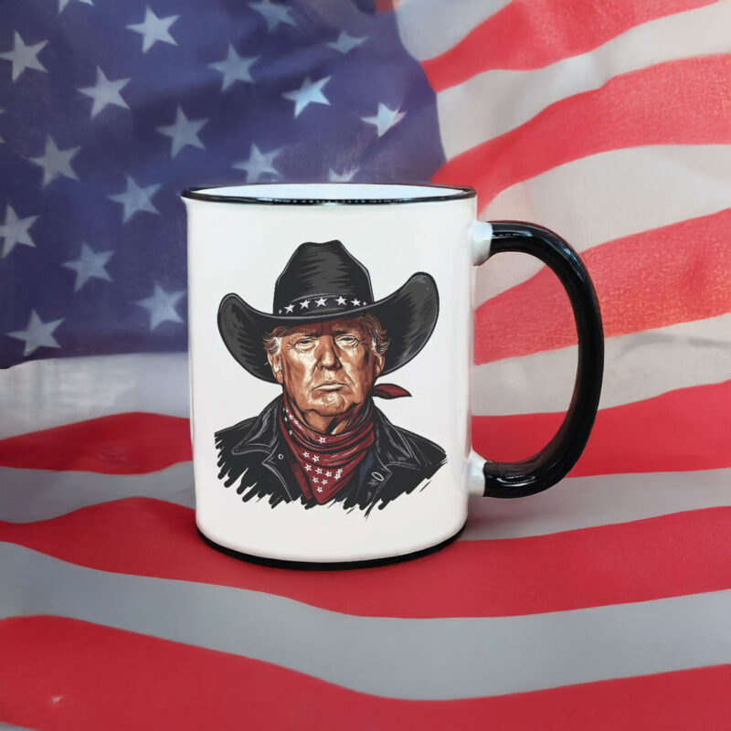 Trump 2024 President Cowboy Outlaw Flag Coffee Mug