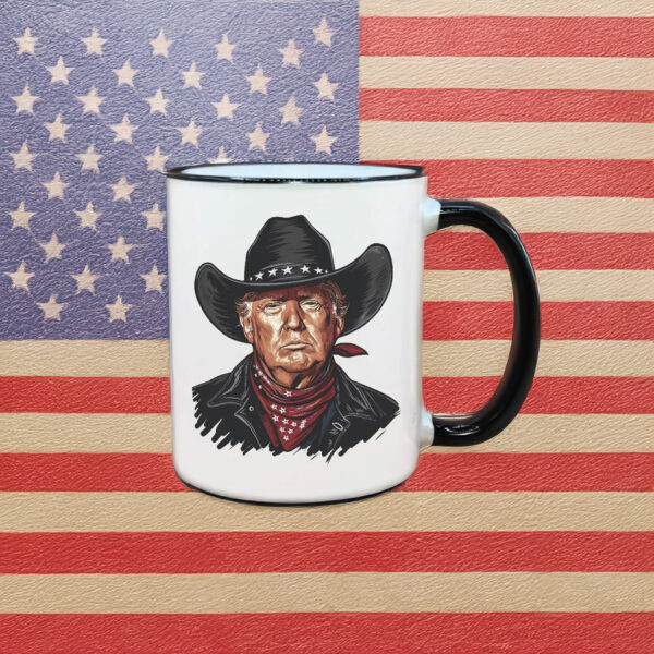 Trump 2024 President Cowboy Outlaw Flag Coffee Mug