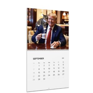 Trump Calendar 2025 All Season - Trump With Cat New Year Wall Calendar